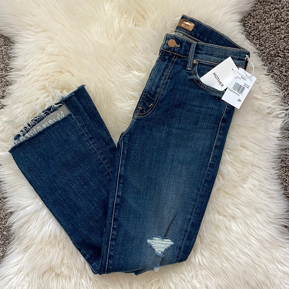 Mother the insider crop step fray size 24